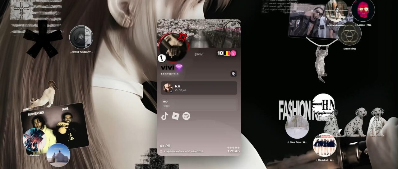 L'éditeur MateFindr : photos, GIFs et musique posés autour de la carte.
